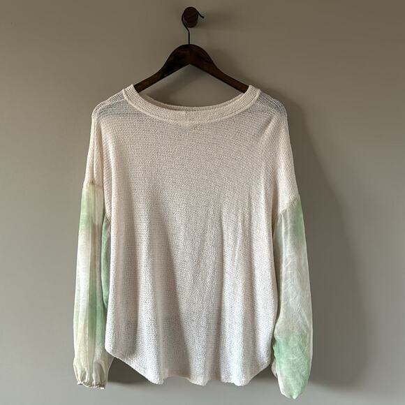 BLU PEPPER - DESIGNED IN CALIFORNIA TIE-DYE SLEEVE KNIT TOP SIZE MEDIUM - Picture 3 of 11